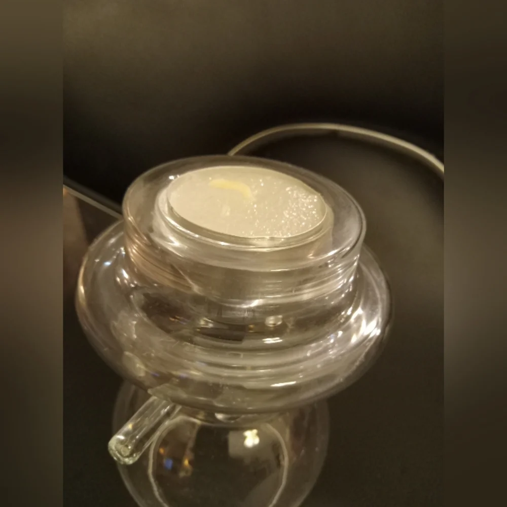 Crate&Barrel Glass Snowman Candle Holder